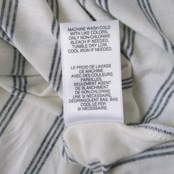 Love Fire L Sleeveless Top Muscle Tee Hi-Lo Hem Tie Front Stripes Soft Stretchy - Picture 8 of 10